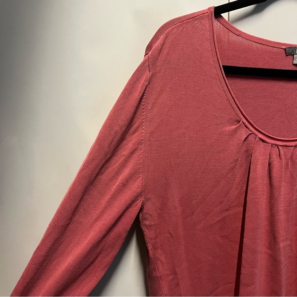 J Jill Womens Mauve Silk Long Sleeve Pleated Neck Pullover Sweater blouse XL - Picture 5 of 10